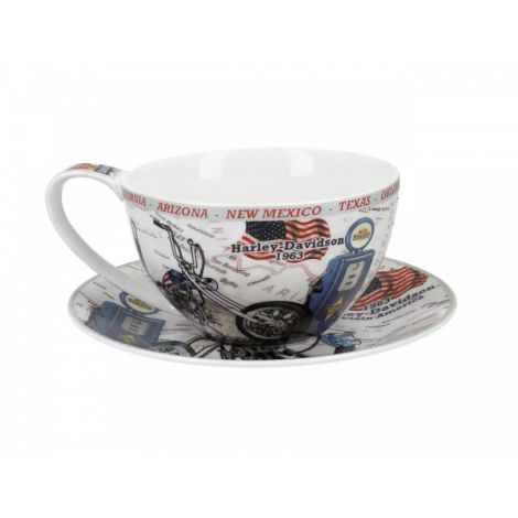Filiżanka Carmani 360ml ze spodkiem - Motory, Captain America - 2